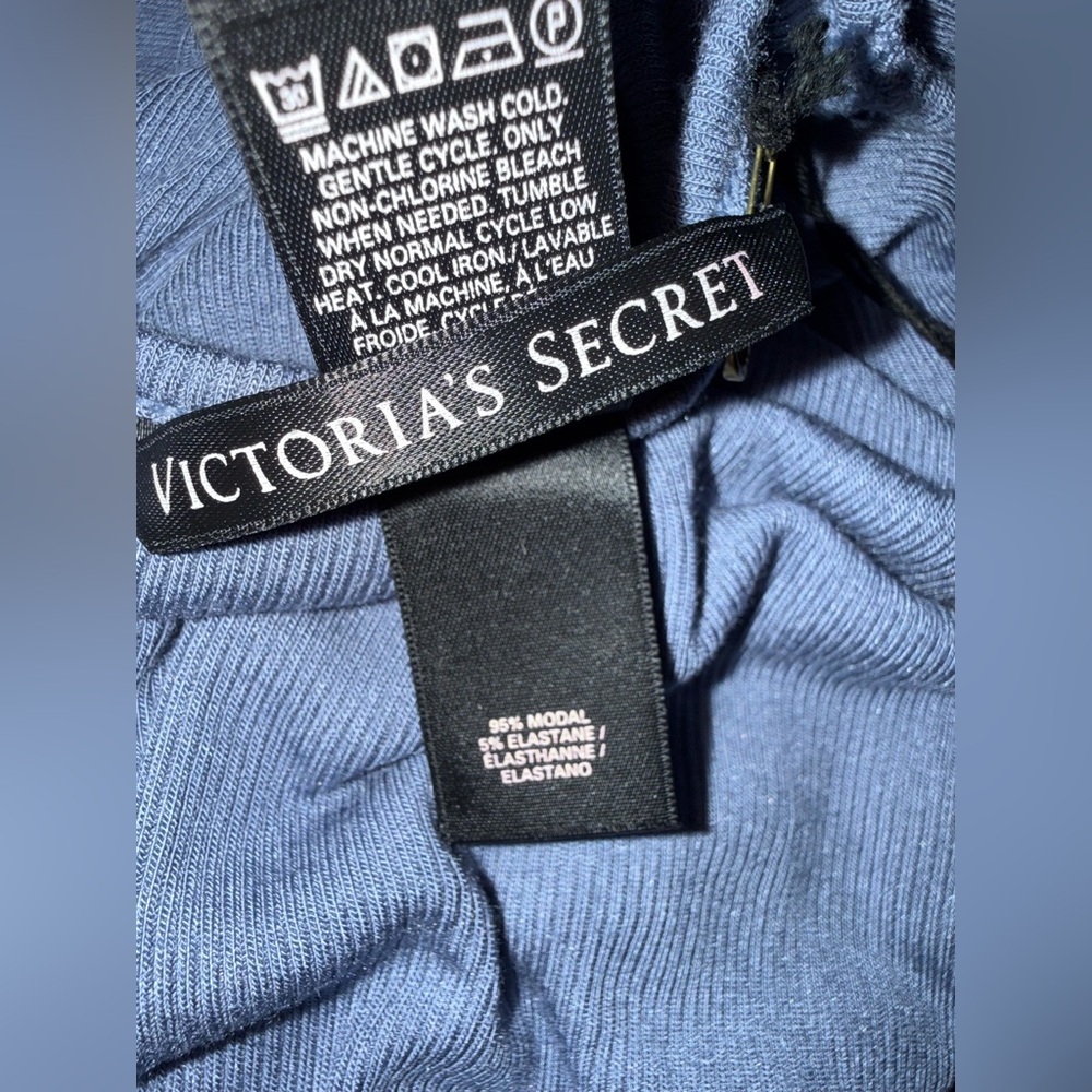 Victoria's Secret Light Blue Super Soft Modal dress RACERBACK M NWT Ribbed - Picture 4 of 4